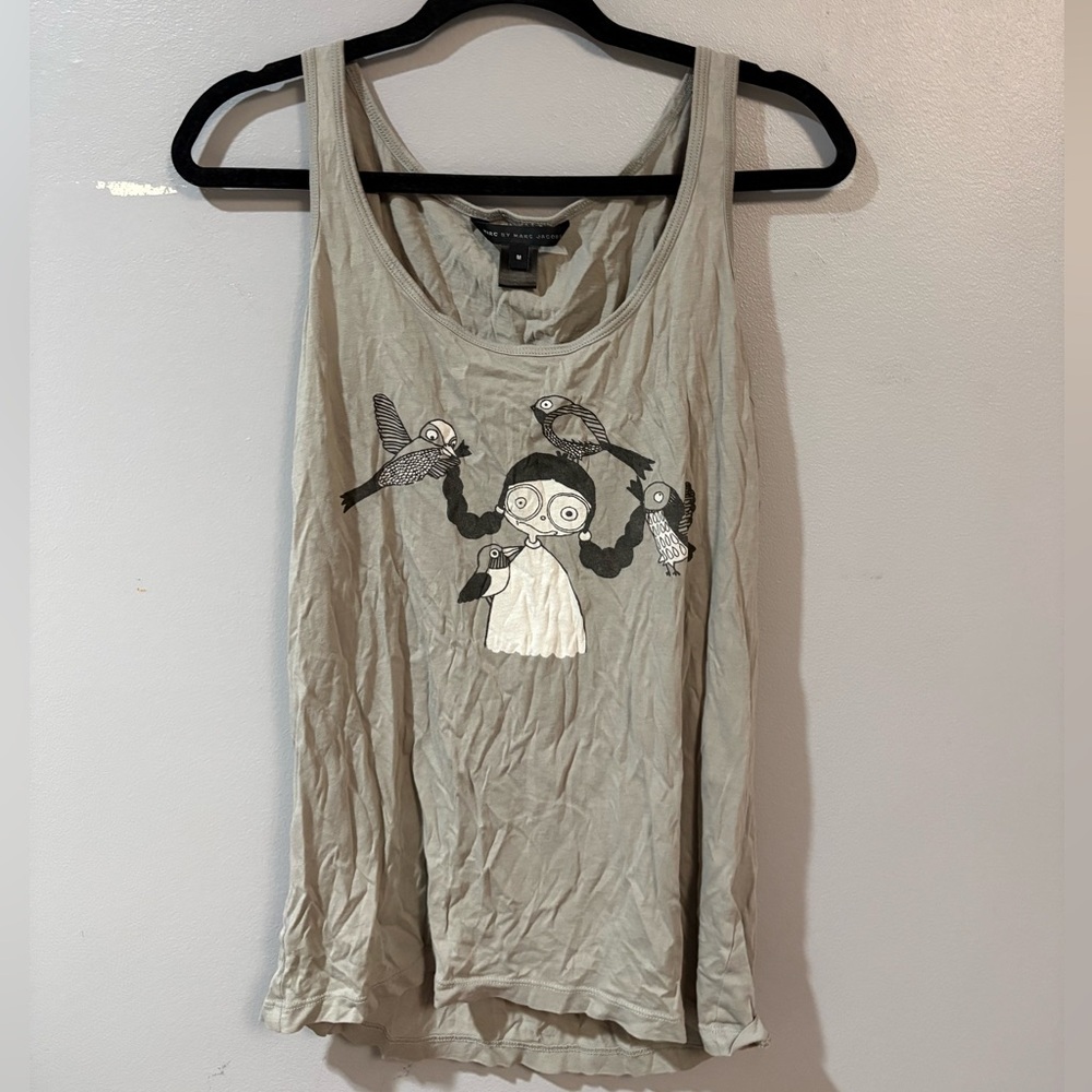 Marc Jacobs Gray Pajama Tank with Graphic Design